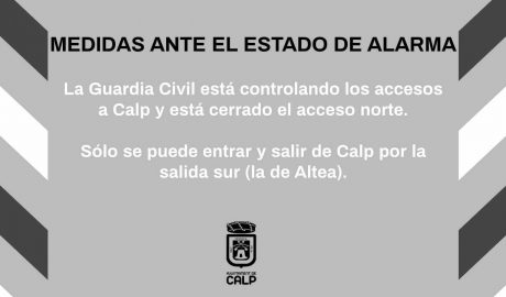 La Guardia Civil deja cerrado el acceso norte a Calp y solo se podrá entrar y salir por el acceso sur